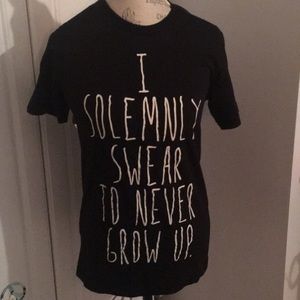 Black T-shirt “I solemnly swear to never grow up”